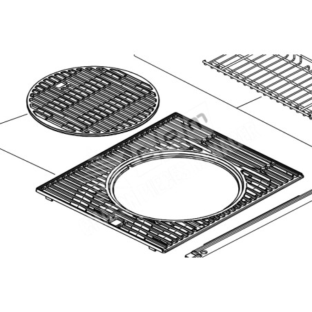 GRILLE DE CUISSON FONTE EMAILLEE (CADRE + CERCLE) - SEMI BRILLANTE