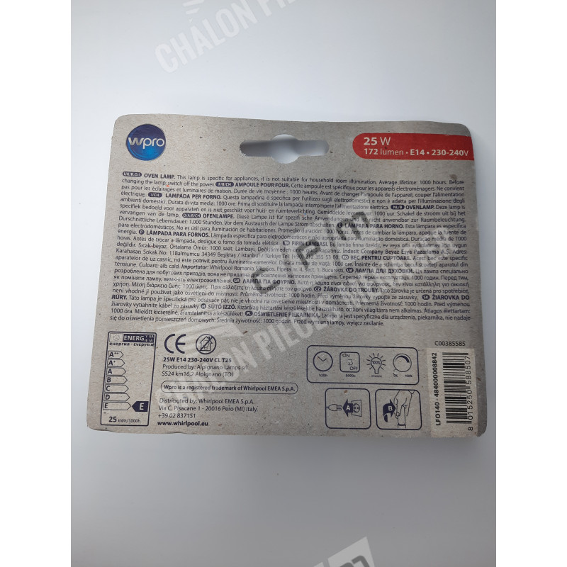 Ampoule pour four 25W E14 300°C