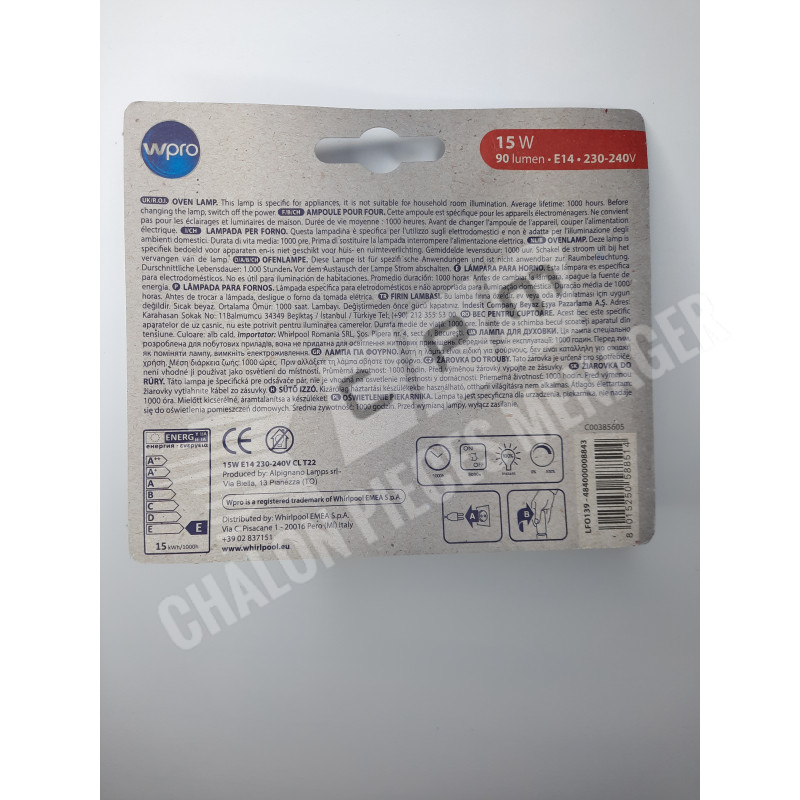 Ampoule pour four 15W E14 300°C