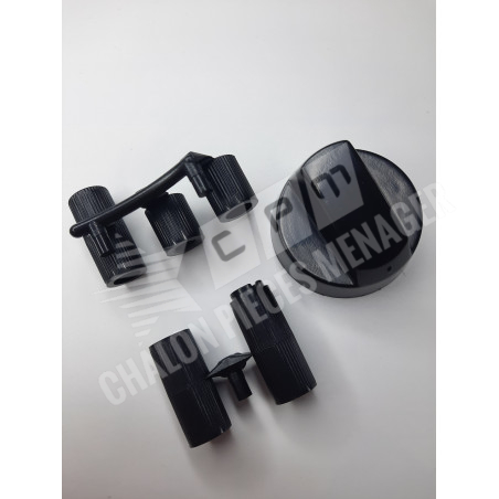 Bouton noir + embouts réversibles universels