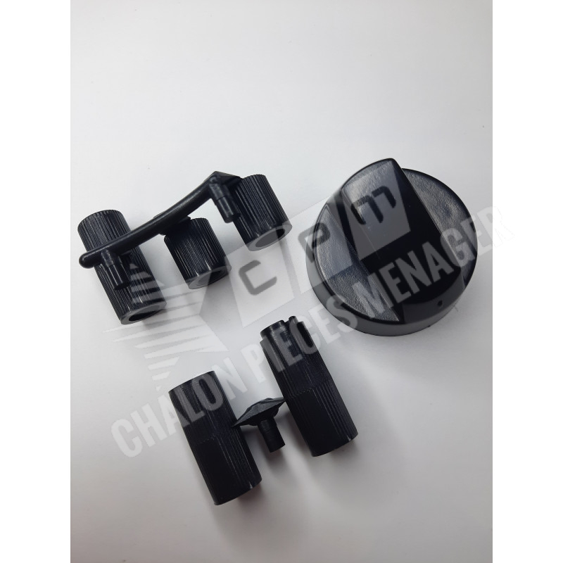 Bouton noir + embouts réversibles universels