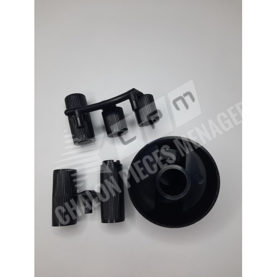 Bouton noir + embouts réversibles universels