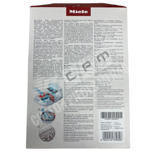 BUNDLE PACK X4 BOITE DE SACS MIELE FJM HYCLEAN 3D