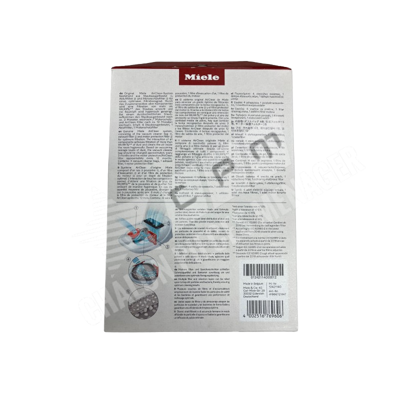 BUNDLE PACK X4 BOITE DE SACS MIELE FJM HYCLEAN 3D