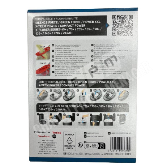 SACS ASPIRATEUR ROWENTA HYGIENE +